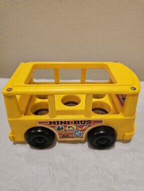 Fisher Price Little People Mini Bus Vintage  Yellow Excellent Condition